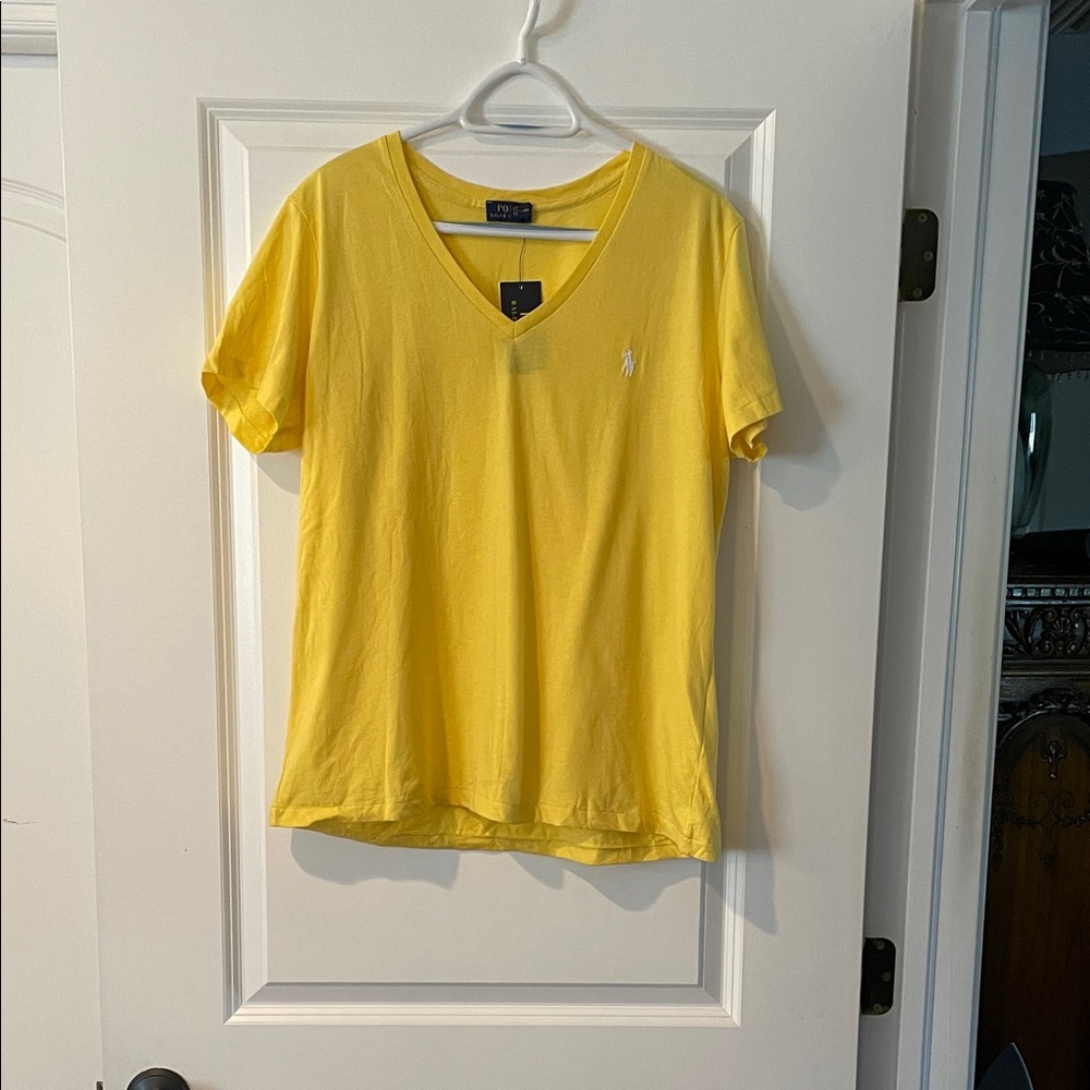 Ralph Lauren Yellow Short Sleeve V-Neck Tee